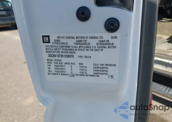 2GCEK13T051298976: 43315995