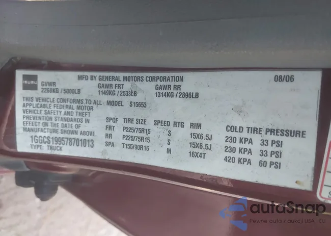 1GGCS199578701013: 43316046