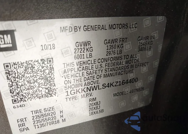 1GKKNWLS4KZ164400: 43316077