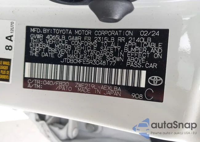 JTDBCMFE5R3048177: 43316180