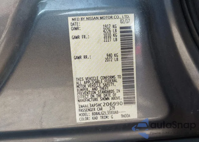 1N4AL3AP5HC206990: 43316273