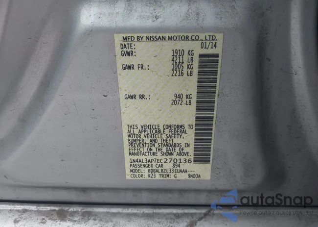 1N4AL3AP7EC270136: 43316313