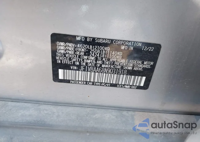 JF1VBAA68N9031918: 43316323