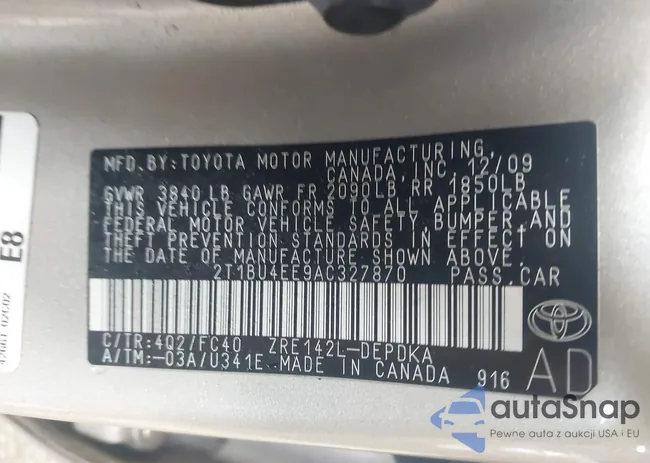 2T1BU4EE9AC327870: 43316344