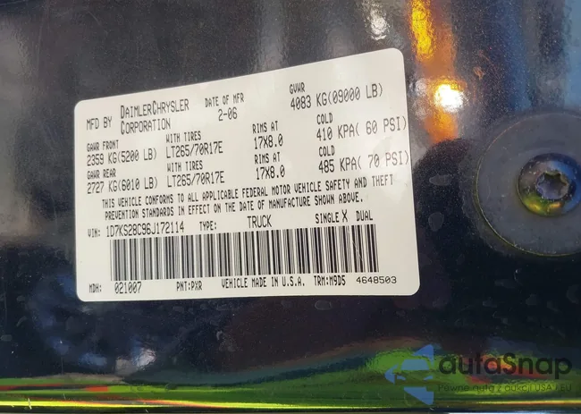 1D7KS28C96J172114: 43315372