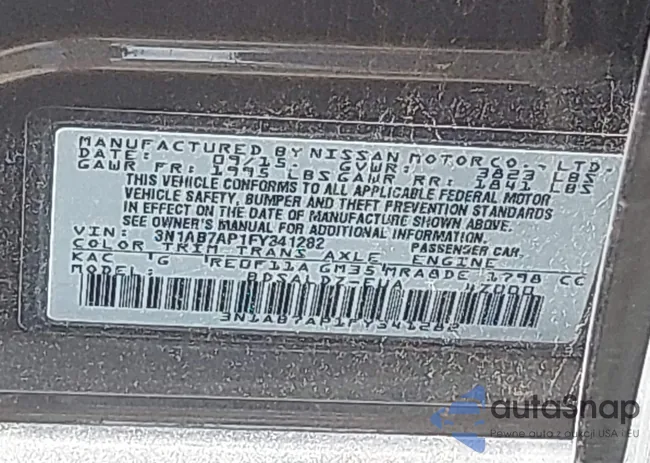 3N1AB7AP1FY341282: 43315438