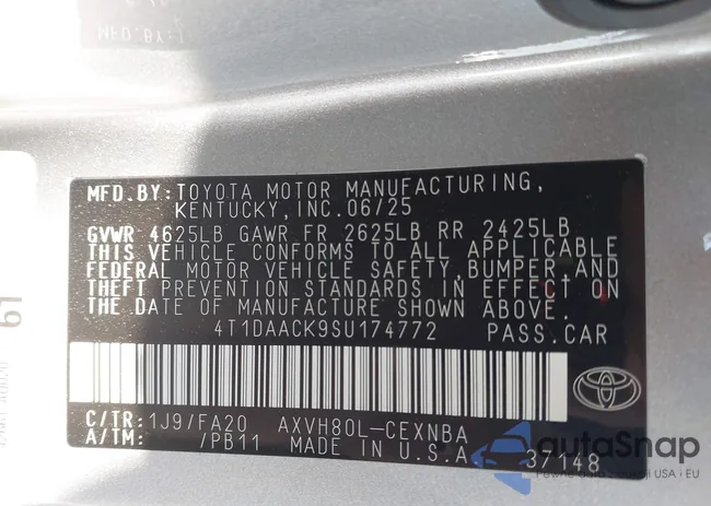 4T1DAACK9SU174772: 43315441