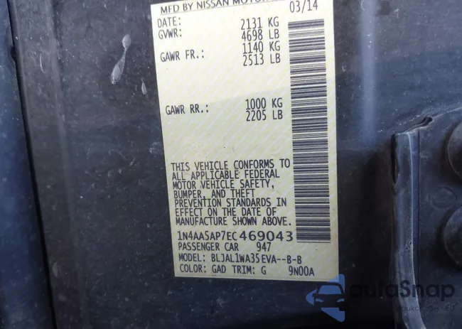 1N4AA5AP7EC469043: 43315442