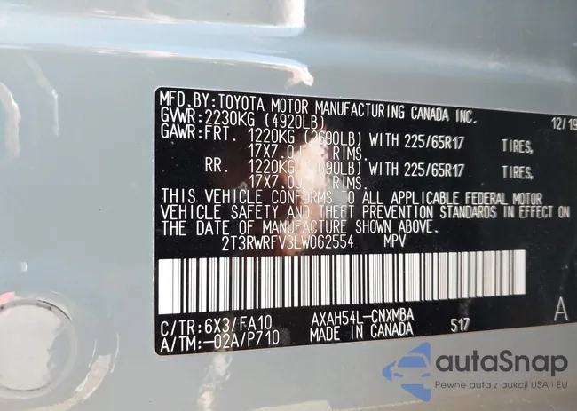 2T3RWRFV3LW062554: 43315558