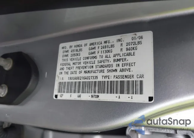 19UUA66216A027335: 43315619