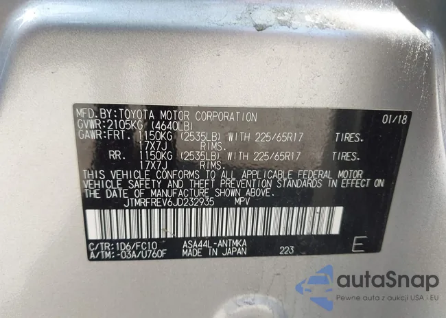 JTMRFREV6JD232935: 43315727