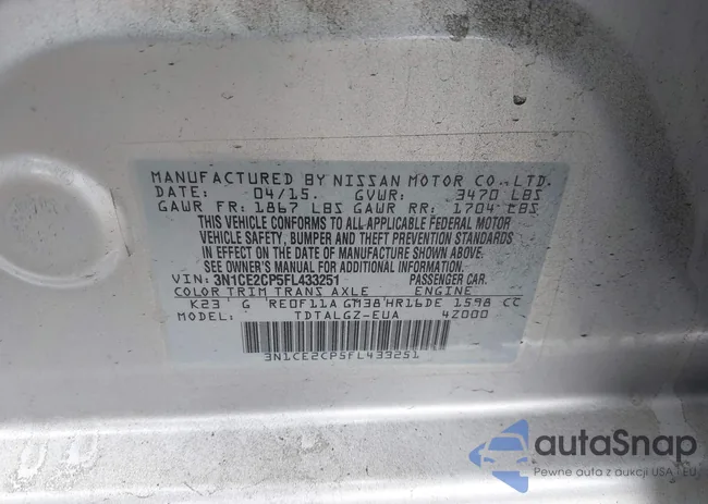 3N1CE2CP5FL433251: 43316808