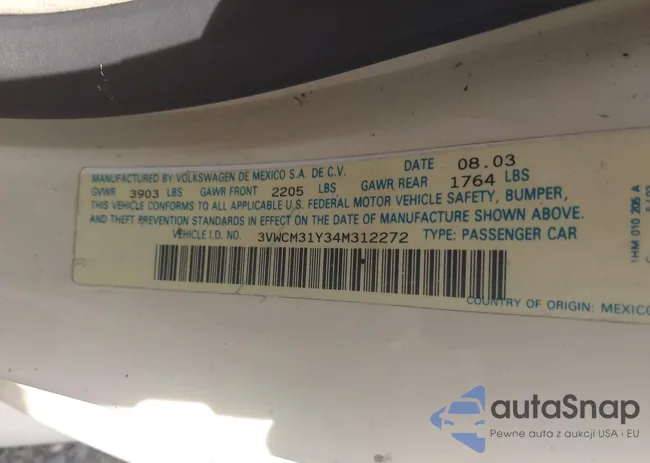 3VWCM31Y34M312272: 43316875