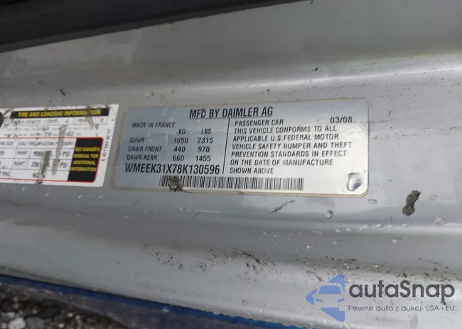 WMEEK31X78K130596: 43316919