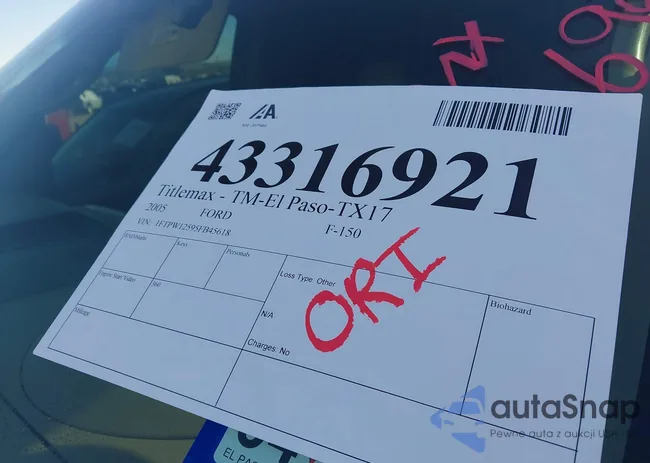 1FTPW12595FB45618: 43316921