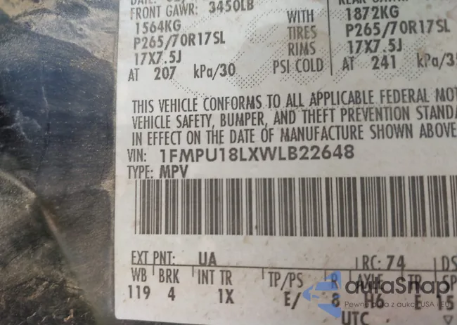 1FMPU18LXWLB22648: 43316981
