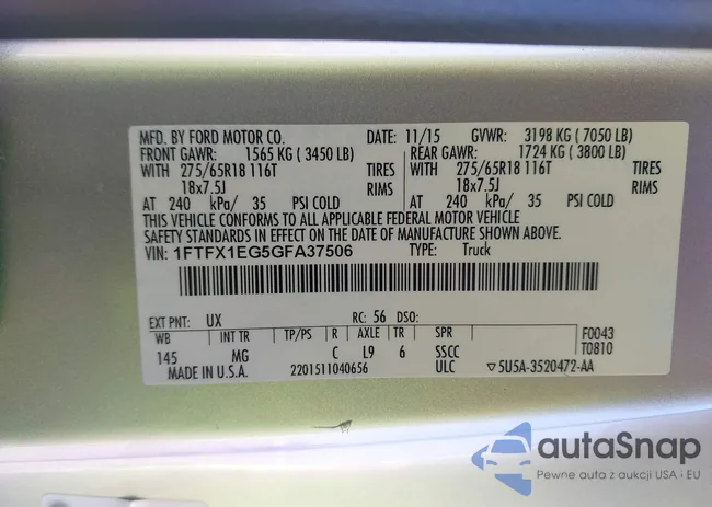 1FTFX1EG5GFA37506: 43317017