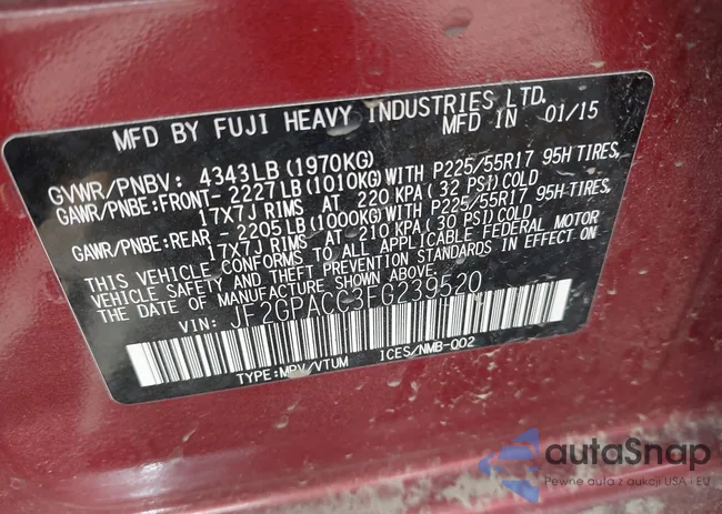 JF2GPACC3FG239520: 43317078