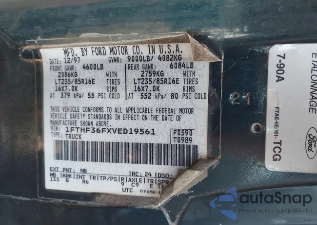 1FTHF36FXVED19561: 43317135