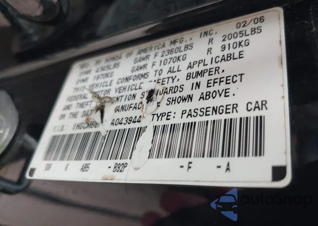 1HGCM66506A043944: 43317157