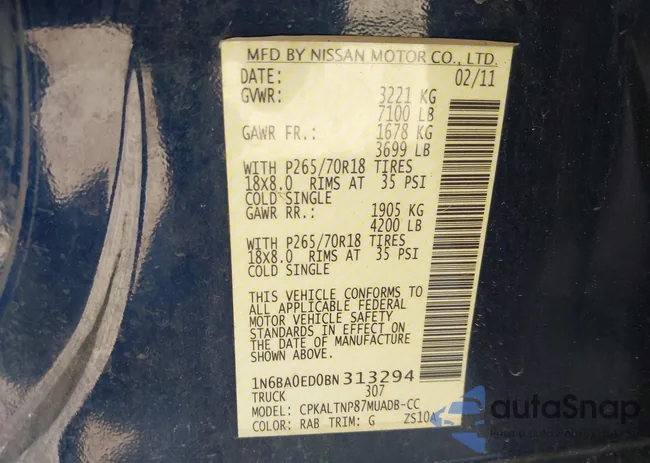 1N6BA0ED0BN313294: 43317306