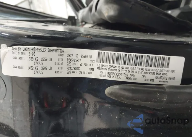 1J4GR48KX5C721993: 43317313