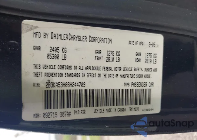 2B3KA53H06H244709: 43317330