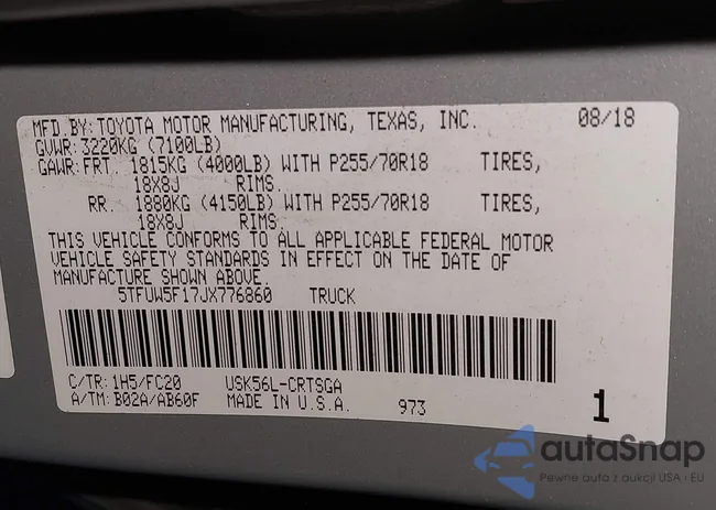 5TFUW5F17JX776860: 43316358