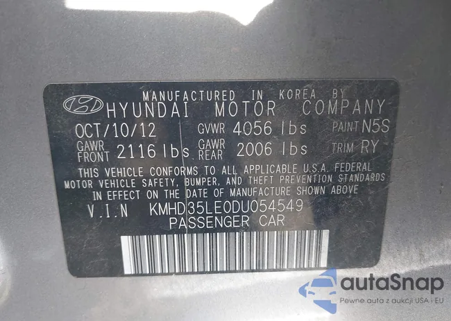 KMHD35LE0DU054549: 43316468