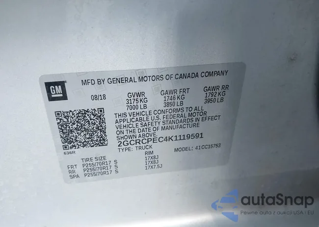 2GCRCPEC4K1119591: 43316471