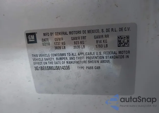 3G1BE6SM0JS614336: 43316675