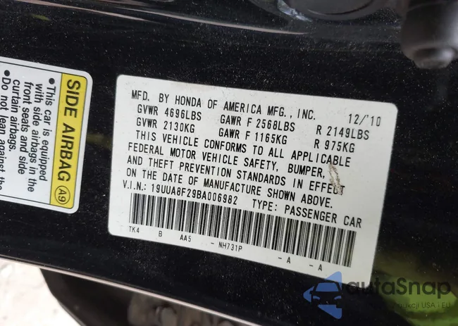 19UUA8F29BA006982: 43317743