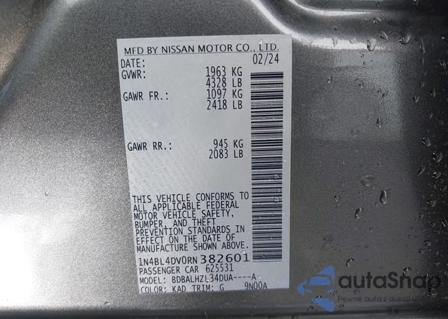 1N4BL4DV0RN382601: 43317756