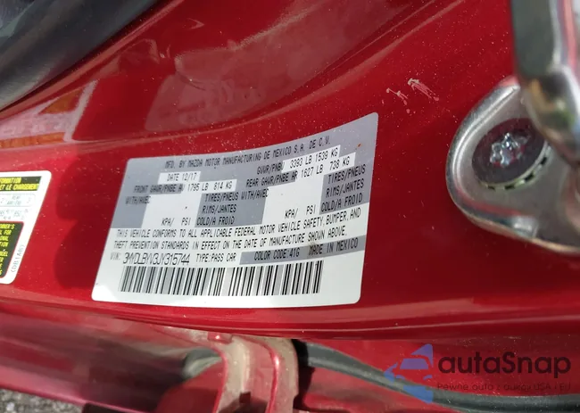 3MYDLBYV3JY315744: 43317898