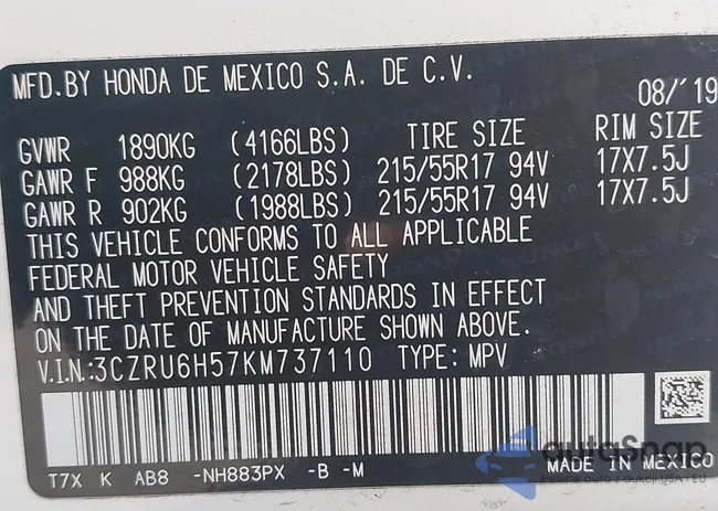 3CZRU6H57KM737110: 43318006