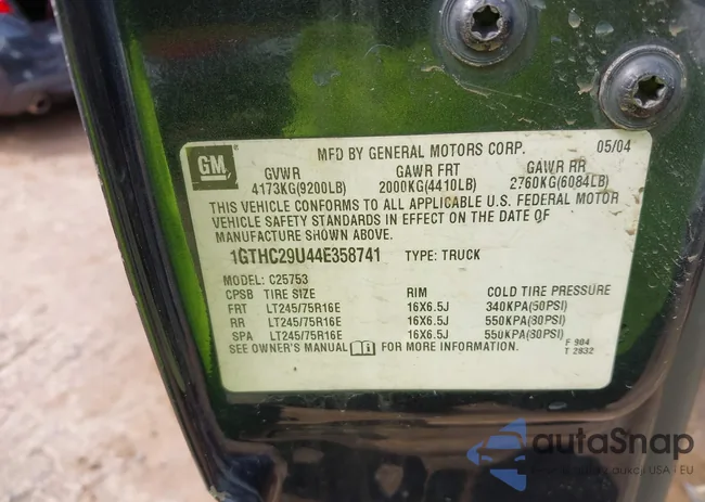 1GTHC29U44E358741: 43318104