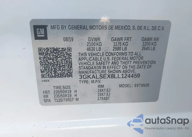 3GKALSEX8LL124459: 43318130