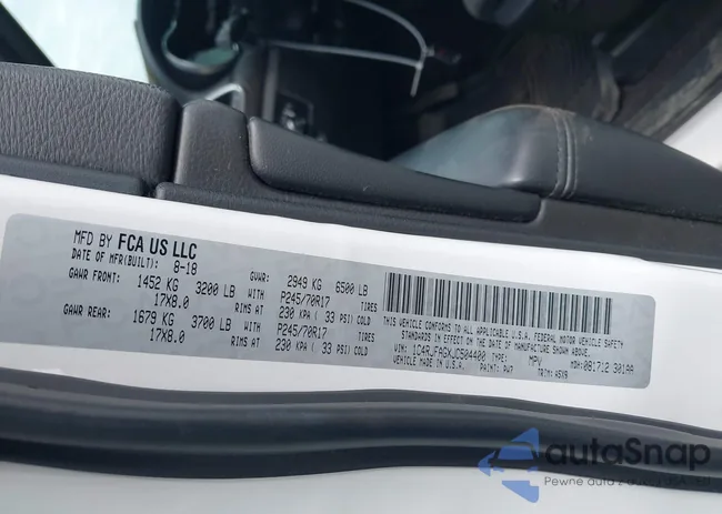 1C4RJFAGXJC504400: 43318140