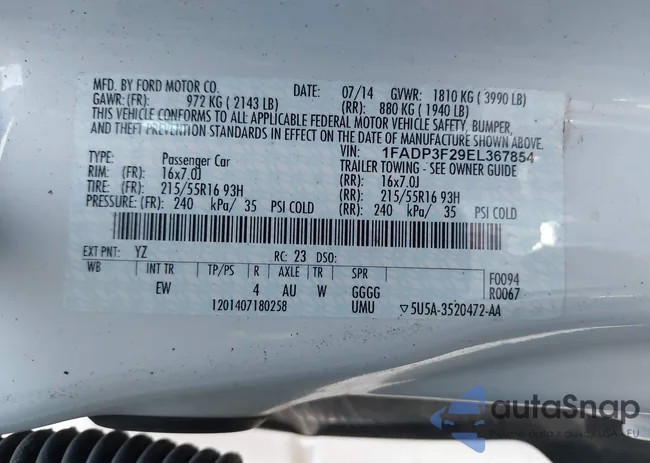 1FADP3F29EL367854: 43318148