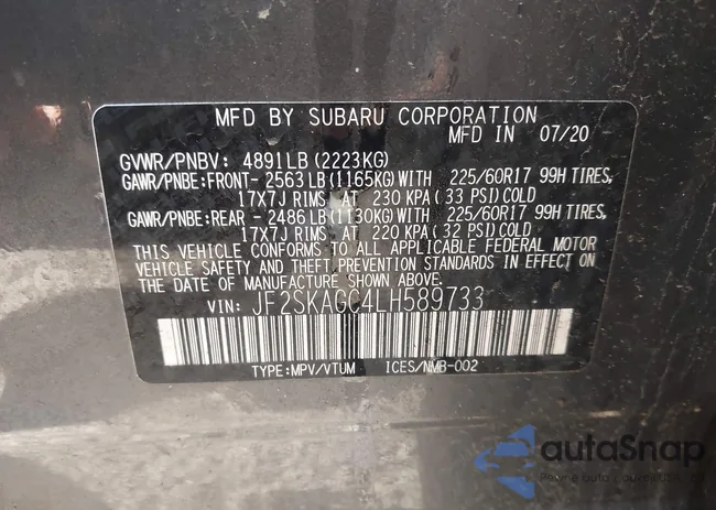 JF2SKAGC4LH589733: 43318154