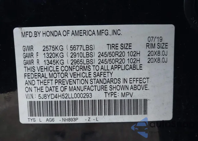 5J8YD4H52LL000293: 43318177