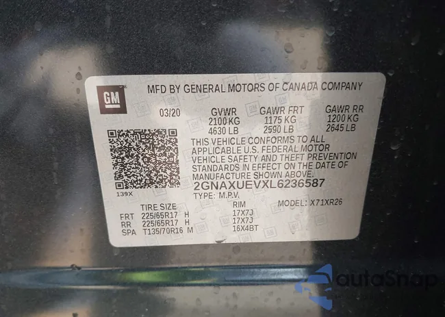 2GNAXUEVXL6236587: 43318219