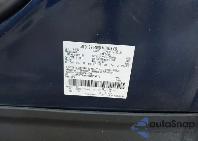 1FM5K7B86HGC89279: 43318277