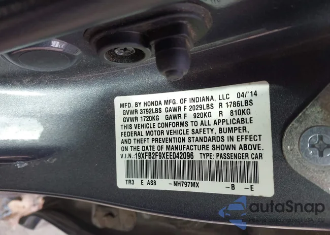 19XFB2F9XEE042096: 43318326