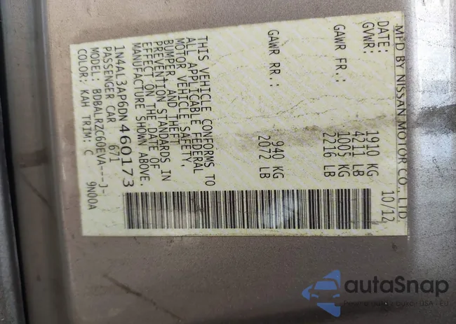 1N4AL3AP6DN460173: 43317349