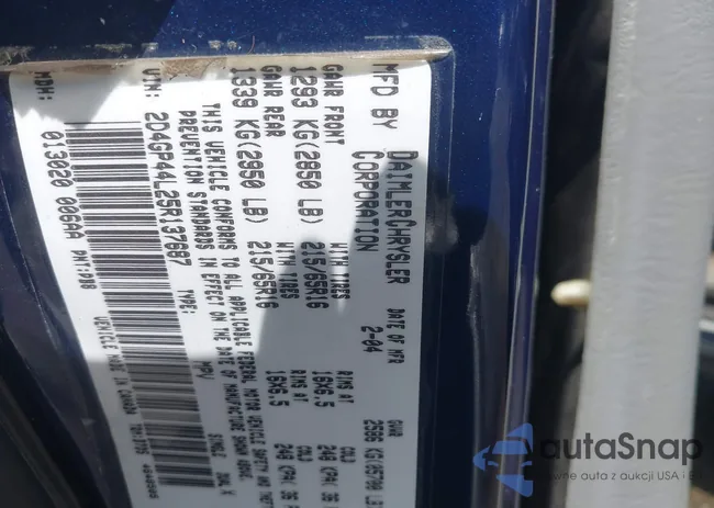 2D4GP44L25R137687: 43317356