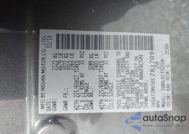 5N1AT2MV5EC781709: 43317431