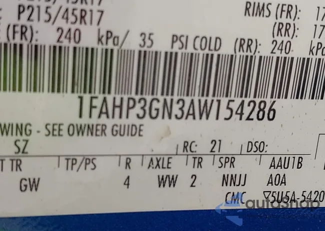 1FAHP3GN3AW154286: 43317451