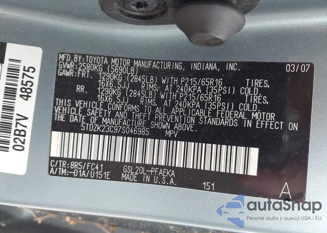 5TDZK23C97S046985: 43317475