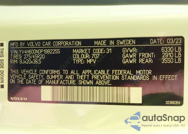 YV4H600N0P1982255: 43317610